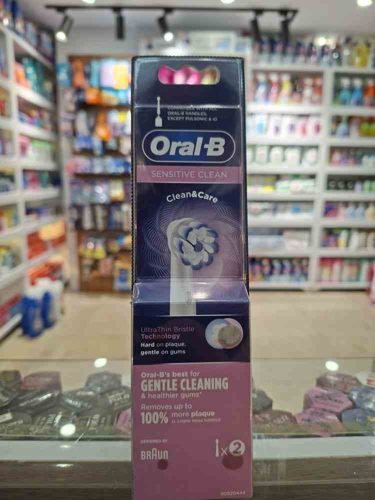 سری یدک مسواک برقی اورال‌بی مدل Sensitive Clean بسته ۲ عددی