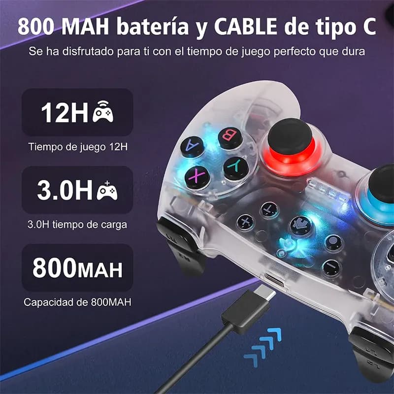 دسته بازی بی سیم شارژی مدل CM-615 – شفاف — تصویر ۴