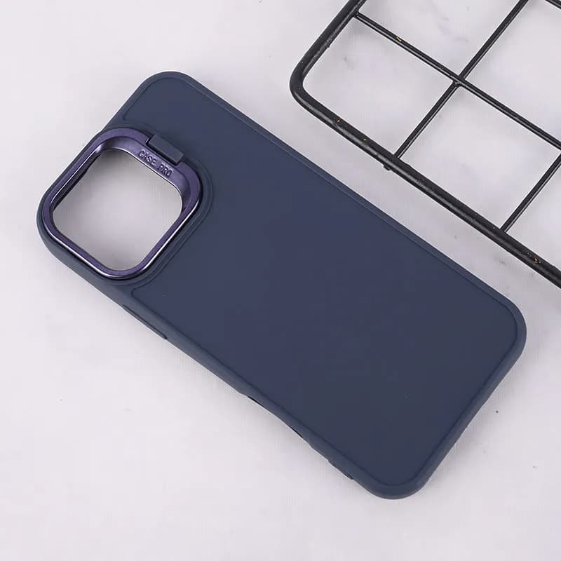 قاب ژله ای استندشو برای گوشی اپل iPhone 16 Pro سرمه ای — تصویر ۳