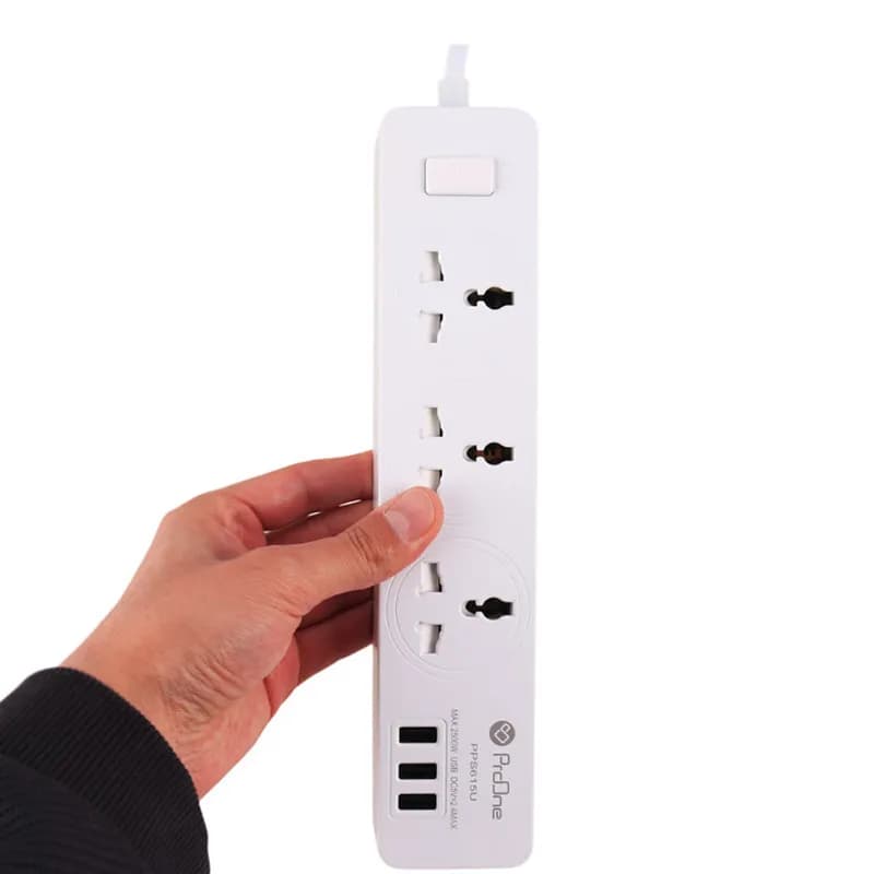 چند راهی برق 3 خانه و شارژر پرووان مدل PPS615U با کابل 1.8 متری — تصویر ۱۱