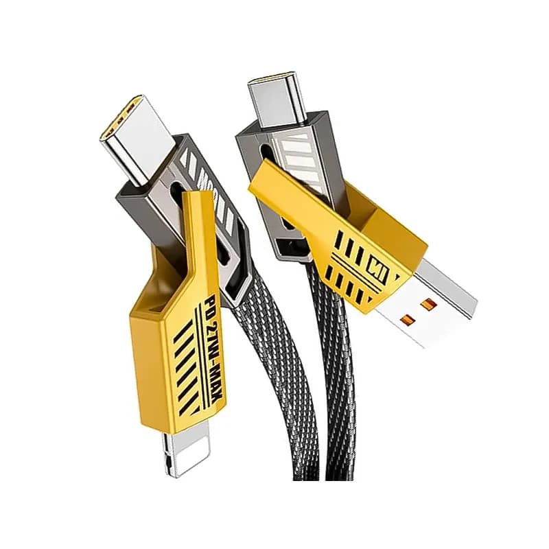 کابل شارژ چند کاره تایپ سی، لایتنینگ و USB جکنگ مدل JC-37