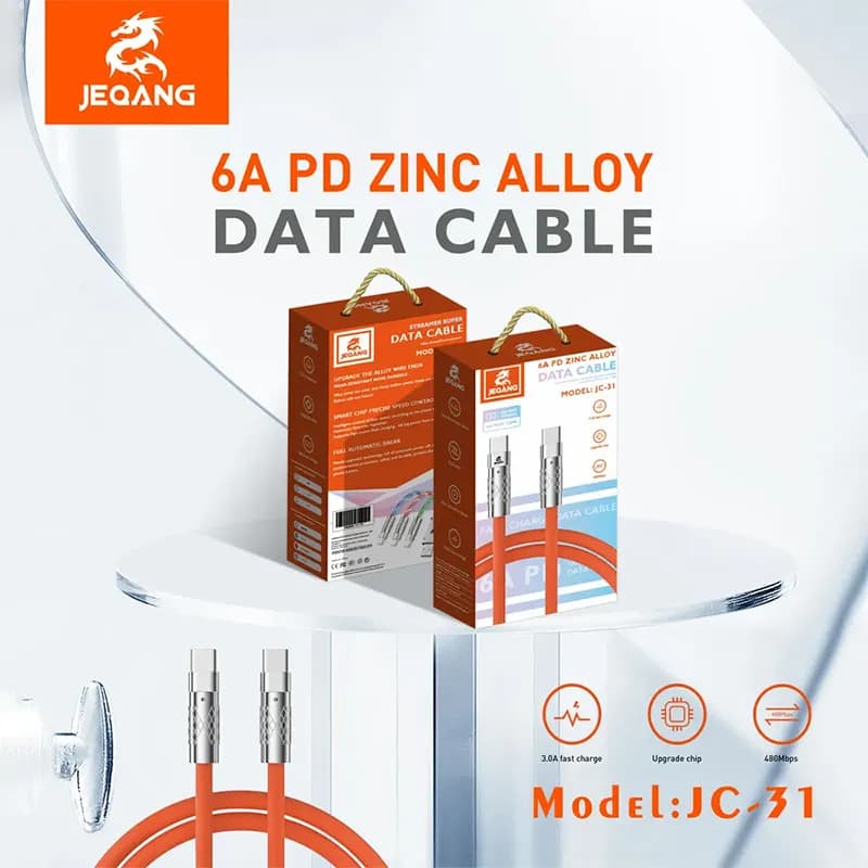 کابل Type-C به Type-C فست شارژ 120W 6A جکنگ مدل JC-31 — تصویر ۴