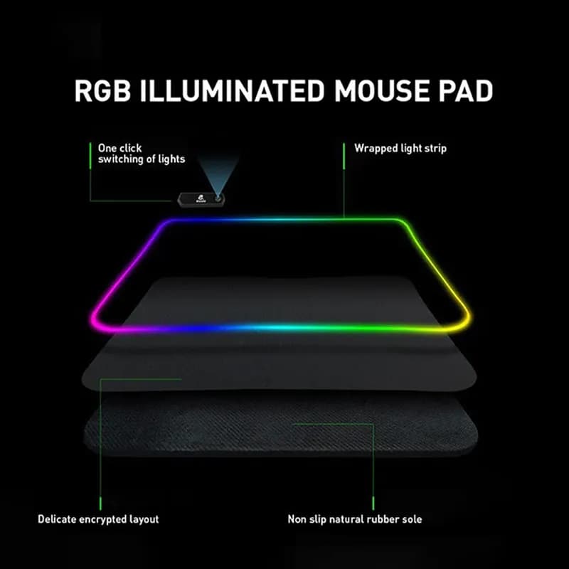 ماوس پد گیمینگ جکنگ مدل JM-112 با نورپردازی RGB — تصویر ۶