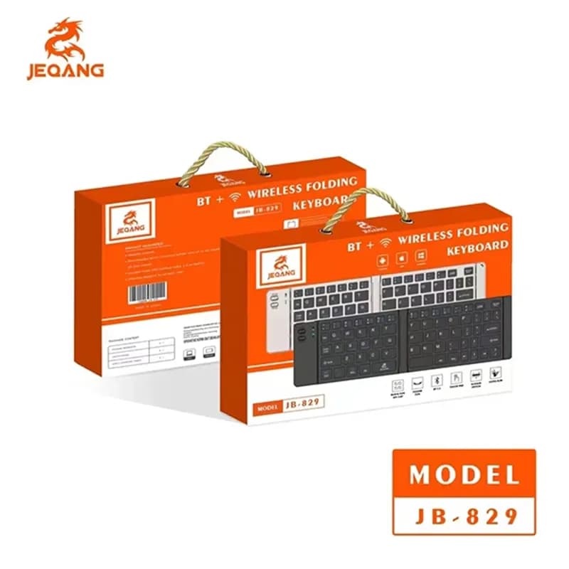 کیبورد تاشو بلوتوثی شارژی جکنگ مدل Jeqang JB-829 – سبز — تصویر ۱۱