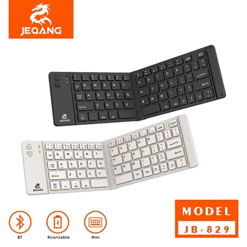 کیبورد تاشو بلوتوثی شارژی جکنگ مدل Jeqang JB-829 – سبز — تصویر ۱۰