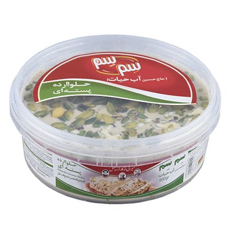 حلوا ارده پسته ای سم سم آب حیات مقدار 500 گرم