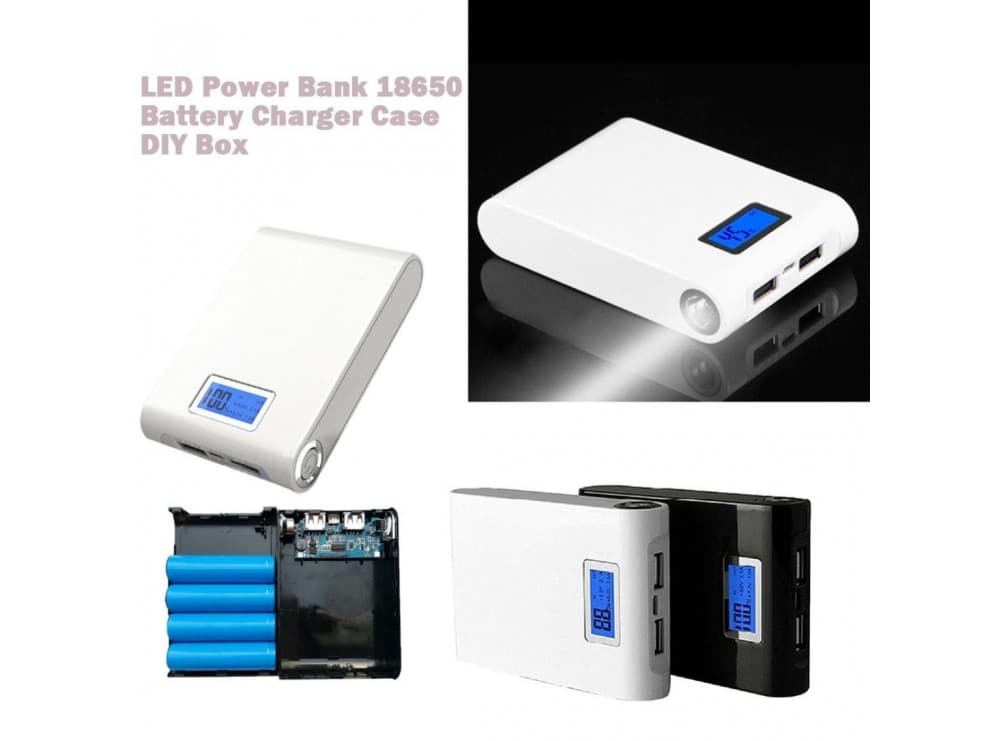 کیس پاوربانک 12000mAh دو خروجی USB به همراه نمایشگر و برد 4 باتری — تصویر ۷