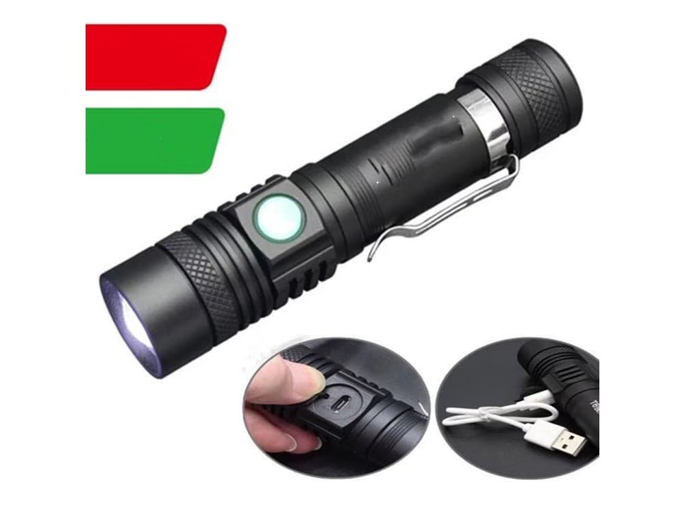 چراغ قوه پلیسی زوم دار T6 مدل CH-518 — تصویر ۶