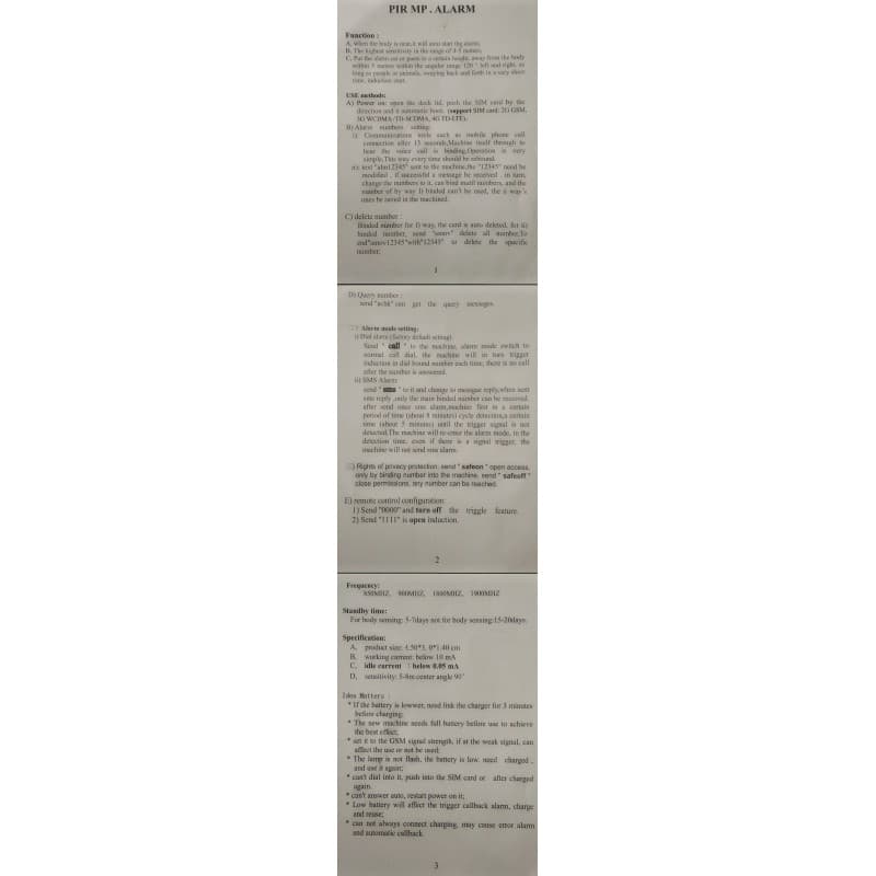 هشدار دهنده سنسور حرکتی PIR سیم کارت خور A9 — تصویر ۱۲