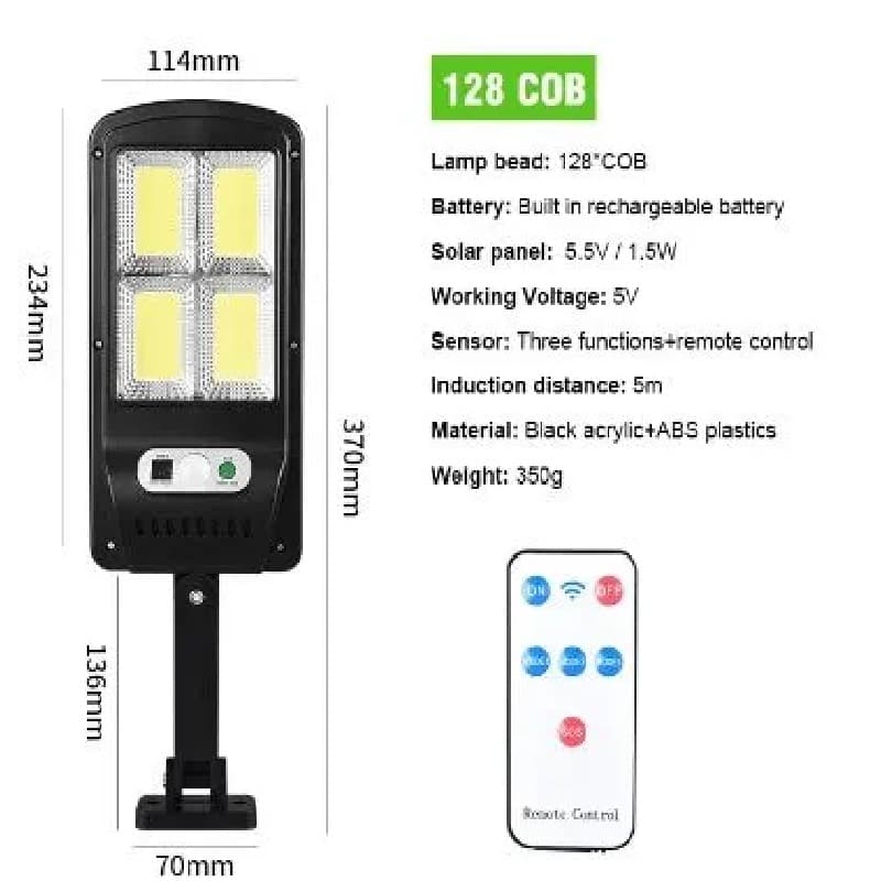 چراغ خورشیدی خیابانی مدل W756 – 4(COB) — تصویر ۹