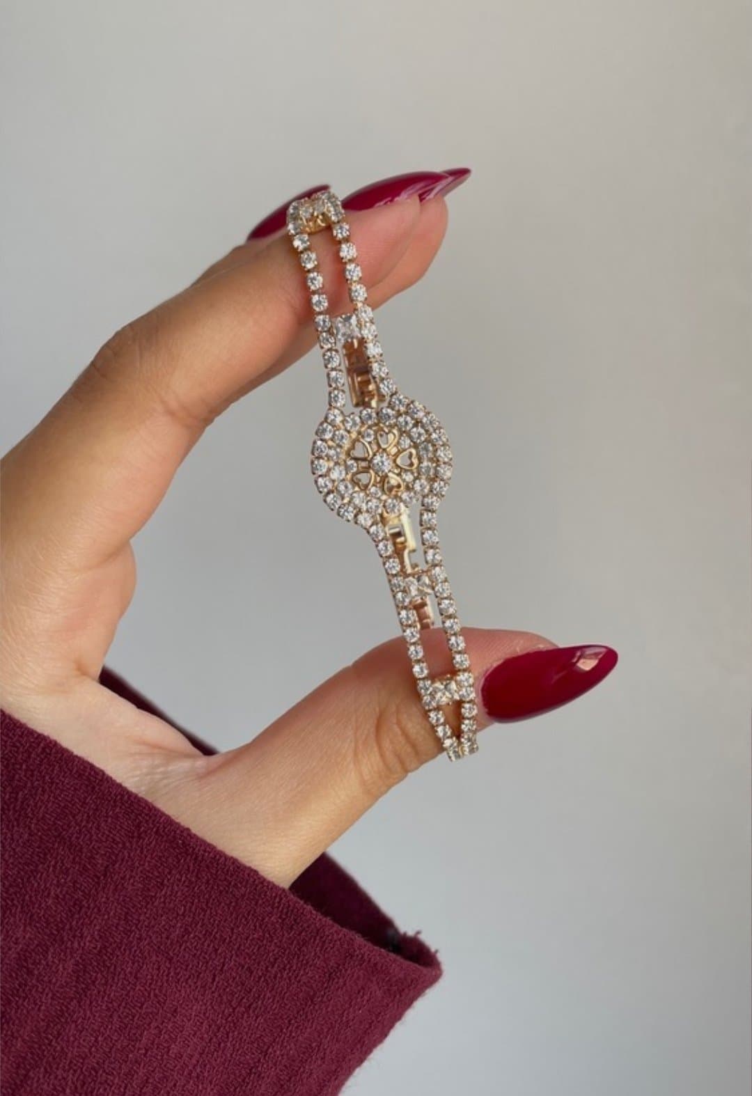 دستبند زنانه ژوپینگ نگین‌دار طرح قلب – رنگ ثابت و ضد حساسیت (اصل) — تصویر ۴