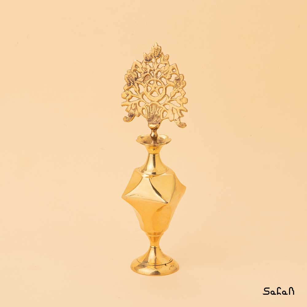 سرمه دان برنجی هندی طلایی مدل رزا