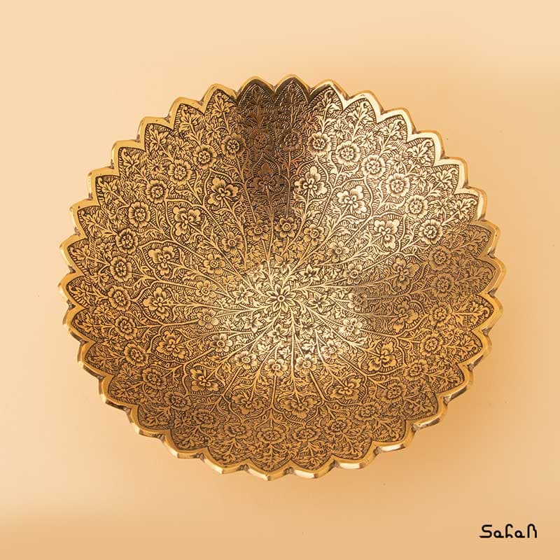 آجیل خوری برنجی طلایی هندی کنگره — تصویر ۸