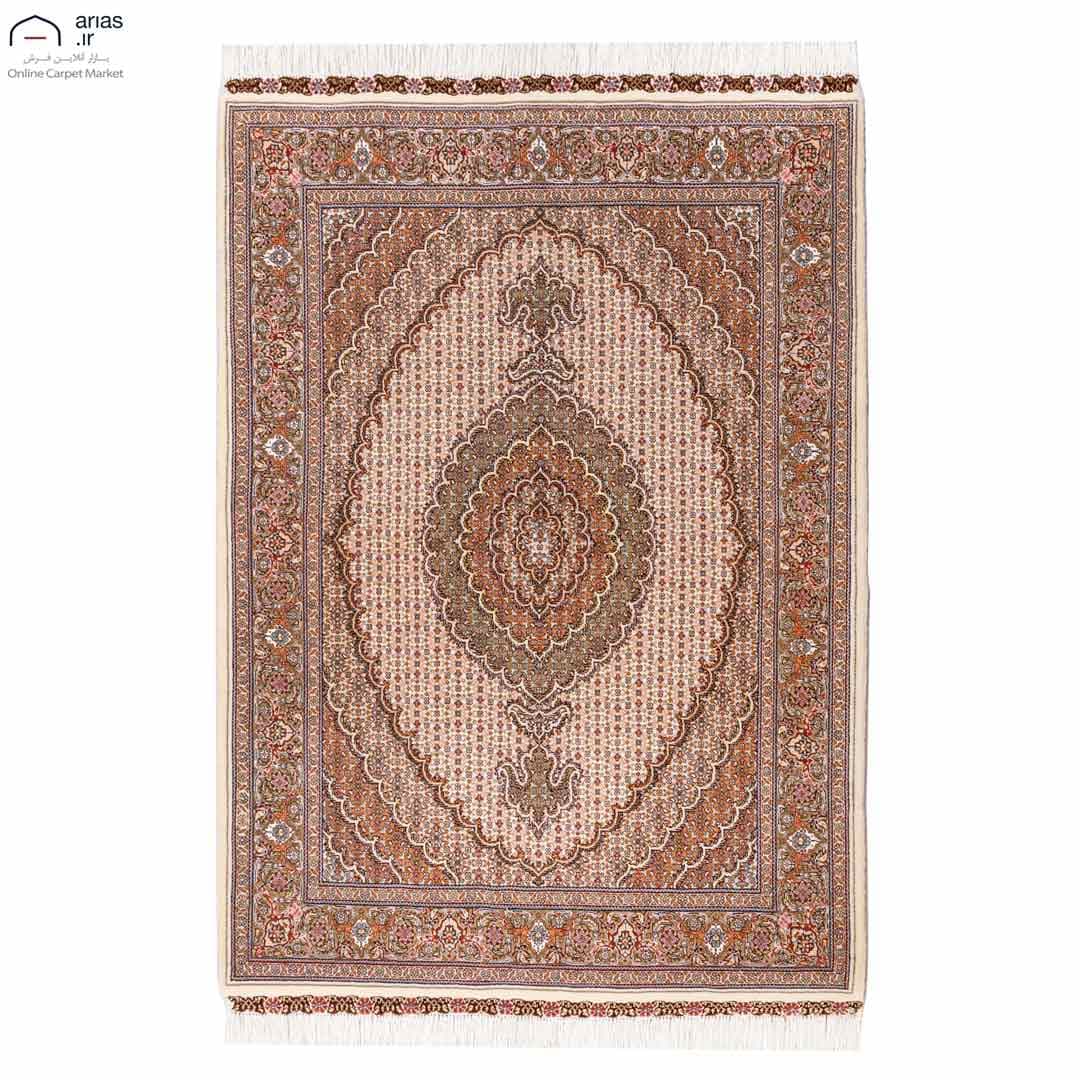 فرش دستباف سه متری نقشه ماهی چله نخ گل ابریشم 6 لا تبریز کد D02343T — تصویر ۱۰