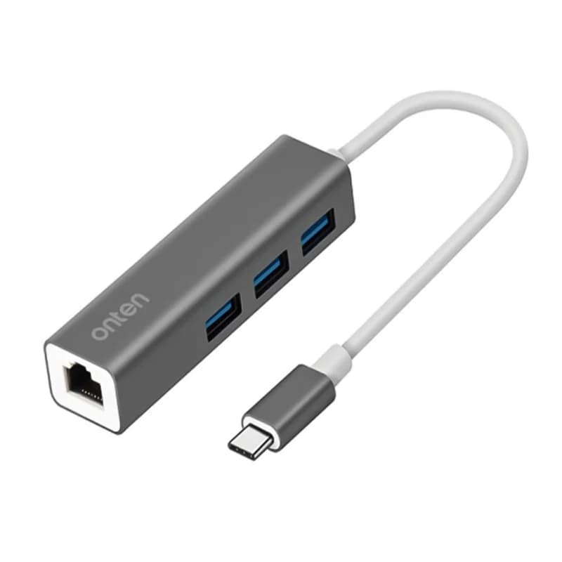 هاب 4 پورت تایپ سی اونتن مدل 95226 با 3 پورت USB 2.0 و LAN 100 — تصویر ۲