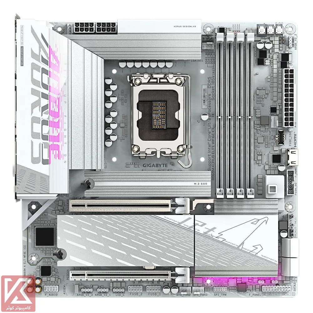 مادربرد گیگابایت B860M AORUS ELITE WIFI6E ICE — تصویر ۵