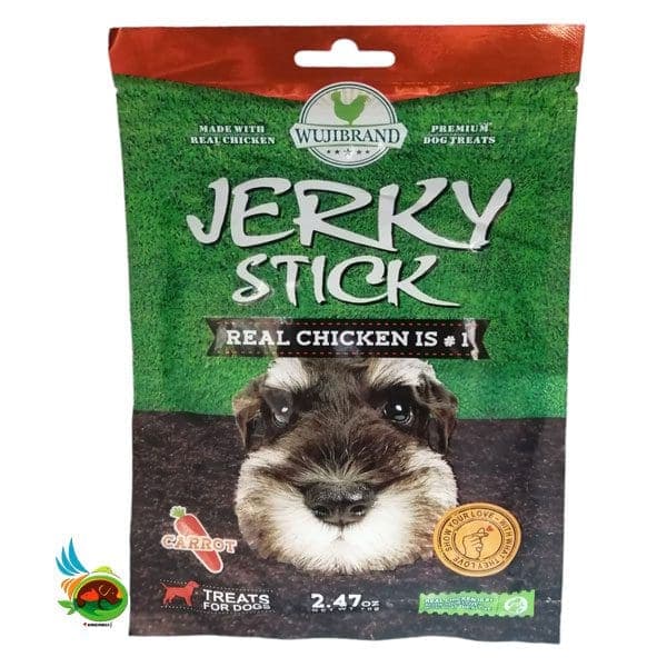 تشویقی سگ جرکی طعم هویج Wujibrand jerky stick with carrot وزن ۷۰ گرم — تصویر ۳