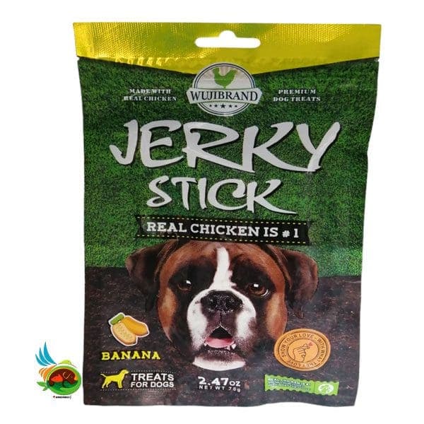 تشویقی سگ جرکی طعم موز Wujibrand jerky stick with banana وزن ۷۰ گرم