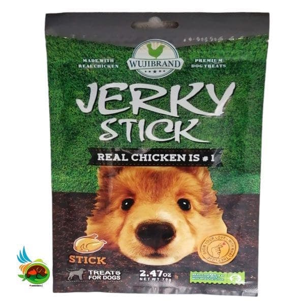 تشویقی سگ جرکی طعم استیک مرغ Wujibrand jerky stick with stick وزن ۷۰ گرم — تصویر ۲