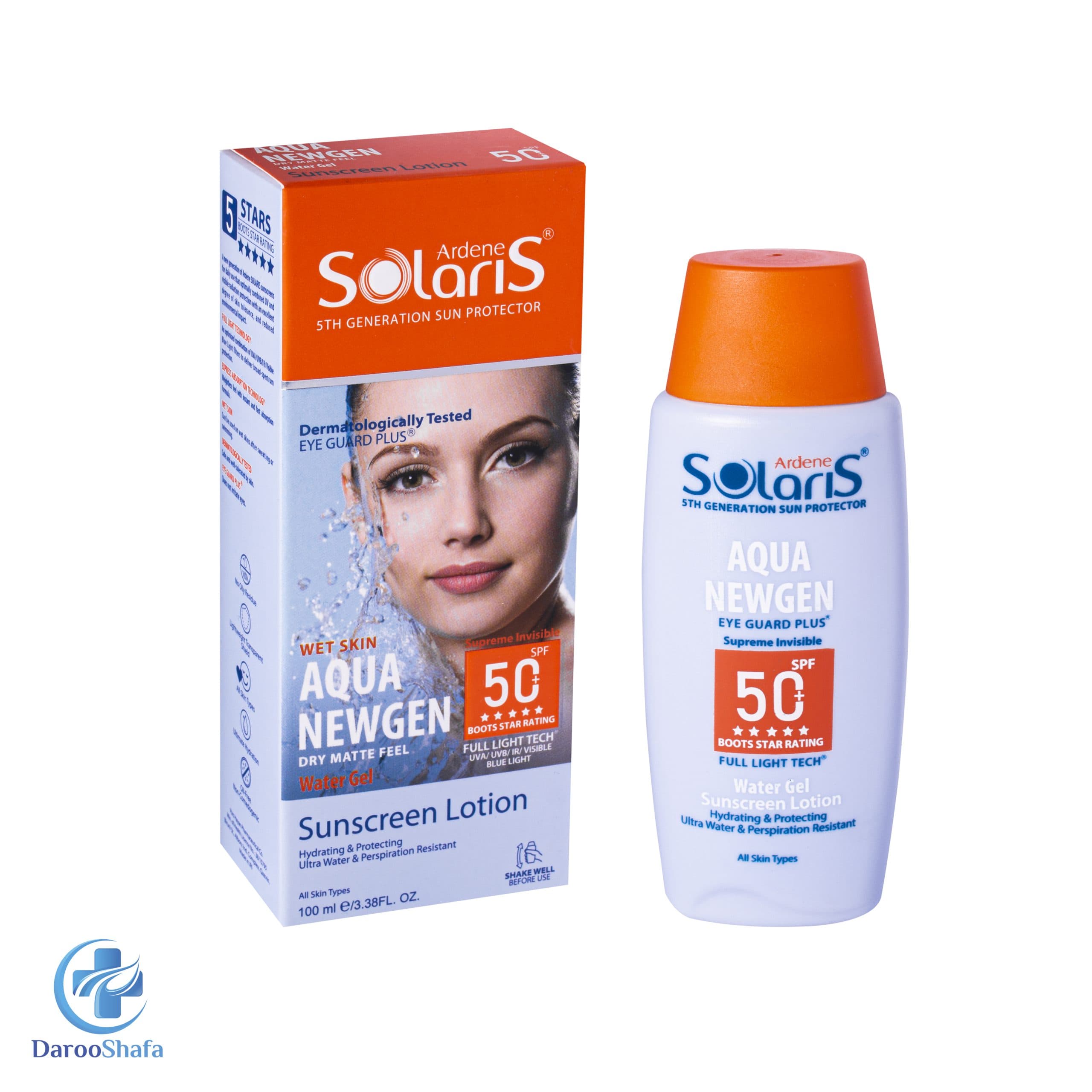 لوسیون آبی ضد آفتاب آکوا نیوژن SPF50 سولاریس آردن — تصویر ۵