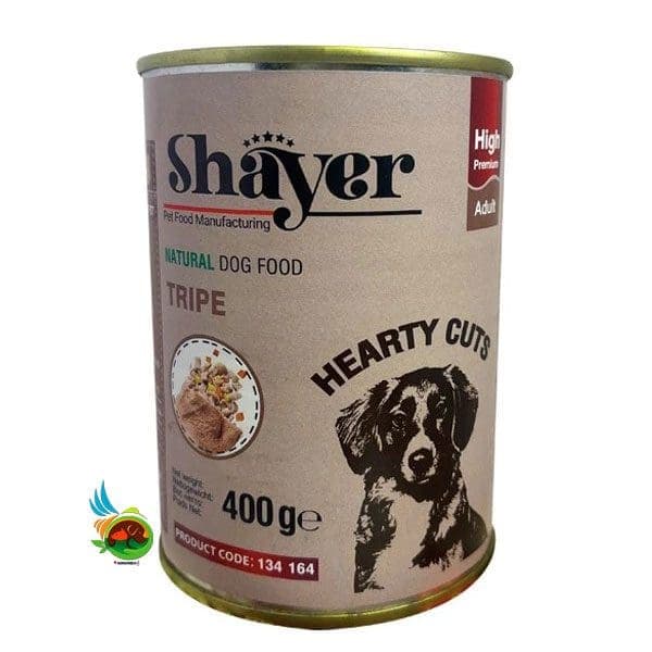 کنسرو نچرال سگ شایر طعم سیرابی Shayer natural with tripe وزن 400 گرم