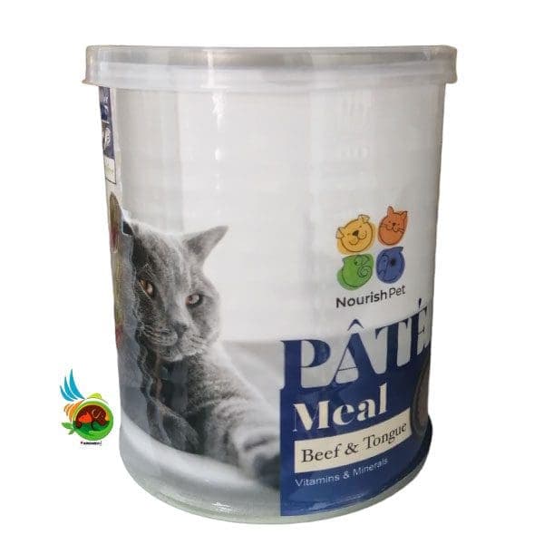 کنسرو پته گربه نوریش پت با طعم گوشت و زبان Nourishpet with beef &amp; tongue وزن ۴۰۰ گرم