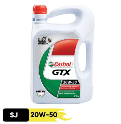 روغن موتور خودرو کاسترول مدل GTX 20W50 SL حجم 4 لیتر