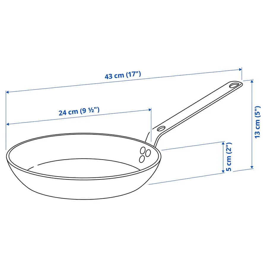 ماهیتابه فولاد کربنی سایز 24 ایکیا مدل VARDAGEN — تصویر ۱۱