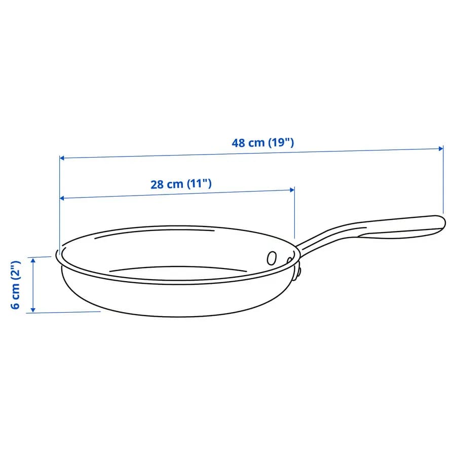 ماهیتابه استیل ضد زنگ/خاکستری سایز 28 ایکیا مدل SENSUELL — تصویر ۳