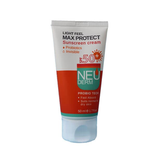 ضدآفتاب مکس پروتکت نئودرم بی رنگ برای پوست نرمال و خشک SPF 50