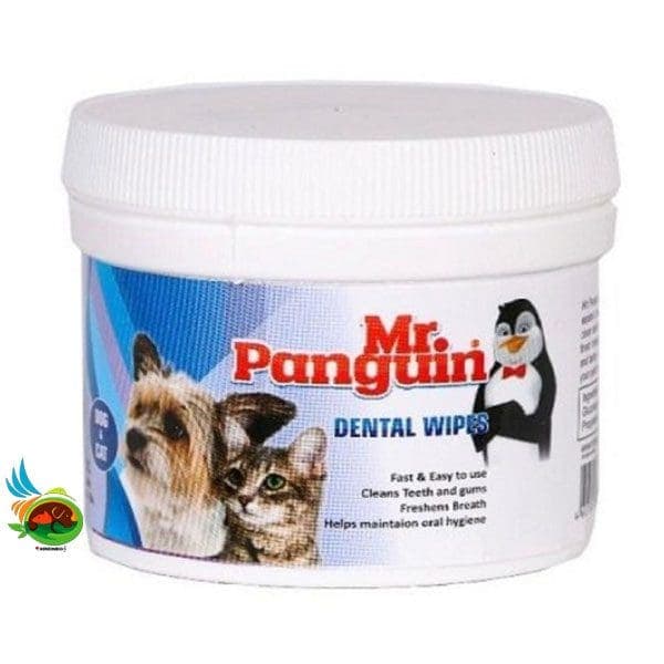 دستمال مرطوب دندان سگ و گربه مستر پنگوئن Dental wipes بسته 70 عددی
