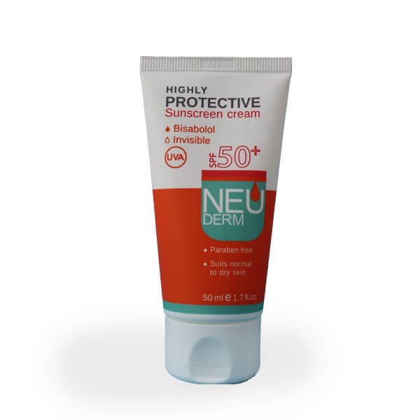ضدآفتاب نئودرم بی رنگ برای پوست خشک و معمولی SPF50