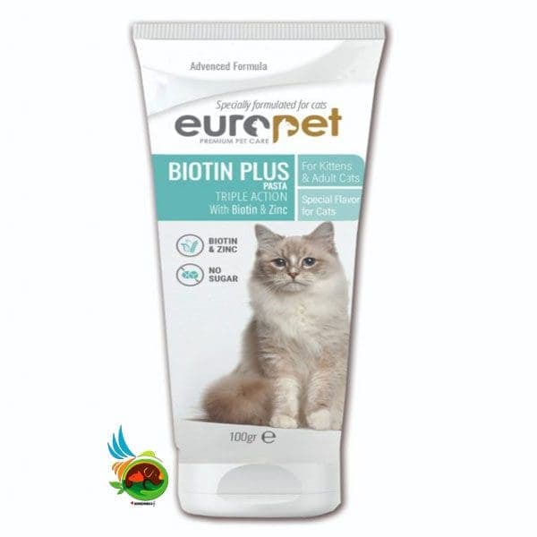 خمیر بیوتین گربه یوروپت Europet biotin paste for cat وزن ۱۰۰ گرم — تصویر ۲