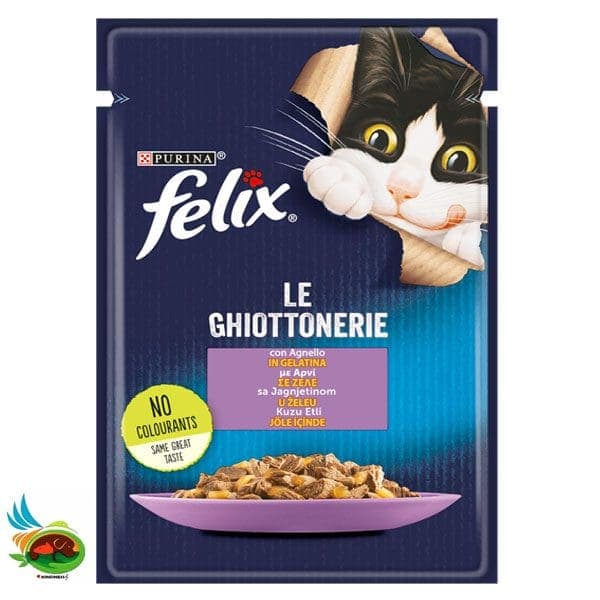 پوچ گربه فلیکس با طعم بره Felix with lamb وزن ۸۵ گرم