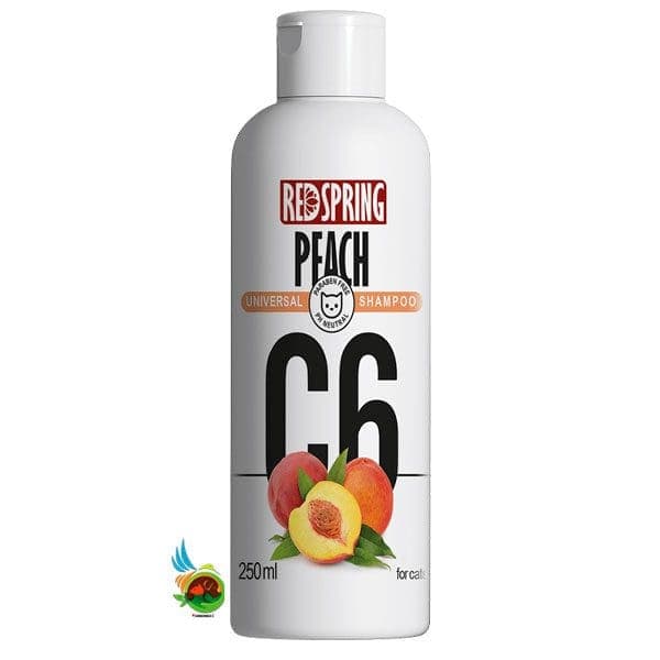 شامپو روزانه مخصوص گربه رد اسپرینگ مناسب انواع مو با عصاره هلو (مدل C6) Redspring peach shampoo حجم 250 میلی لیتر