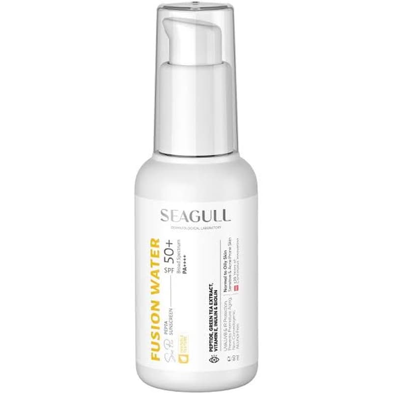 فلوئید ضد آفتاب بی رنگ SPF50 سی گل / Seagull مدل فیوژن واتر مناسب برای انواع پوست و استفاده روزانه حجم 50 میلی‌لیتر — تصویر ۳