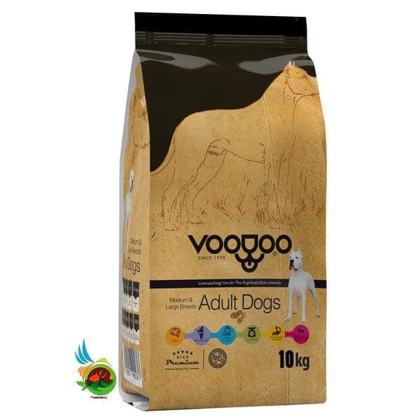 غذای خشک سگ بالغ نژاد متوسط و بزرگ وودو Voodoo adult dogs medium & large breeds وزن 10 کیلوگرم