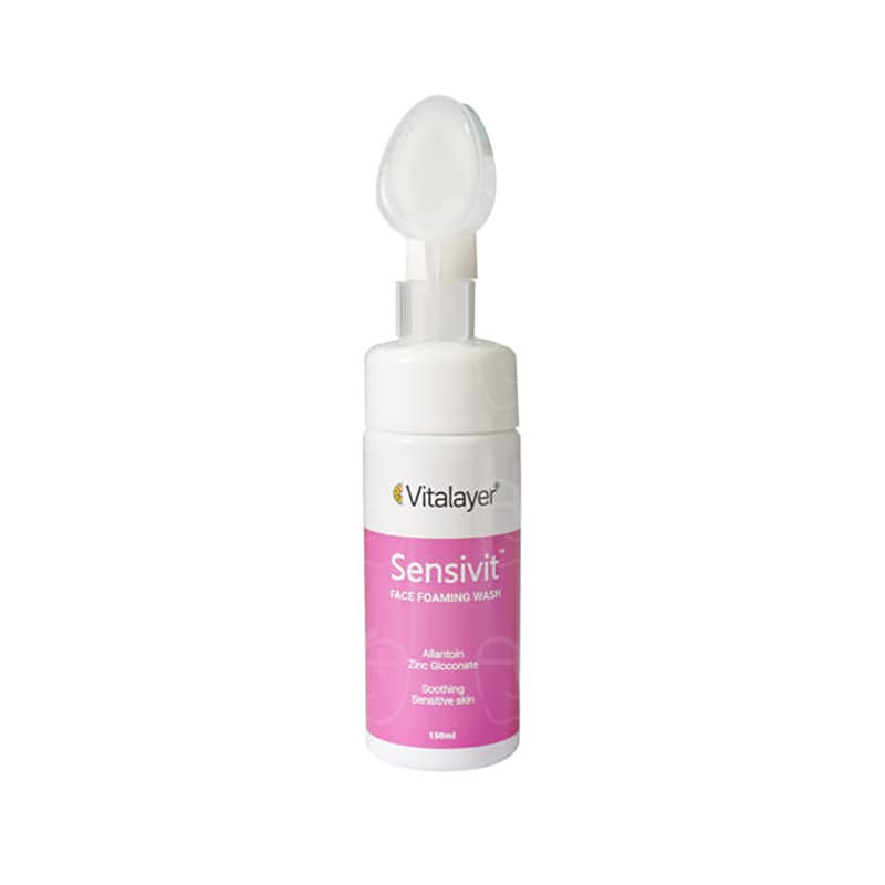 فوم شستشو پاککننده ملایم ویتالایر / Vitalayer مدل Sensitive مناسب برای پوستهای حساس و خشک حجم 150 میلیلیتر