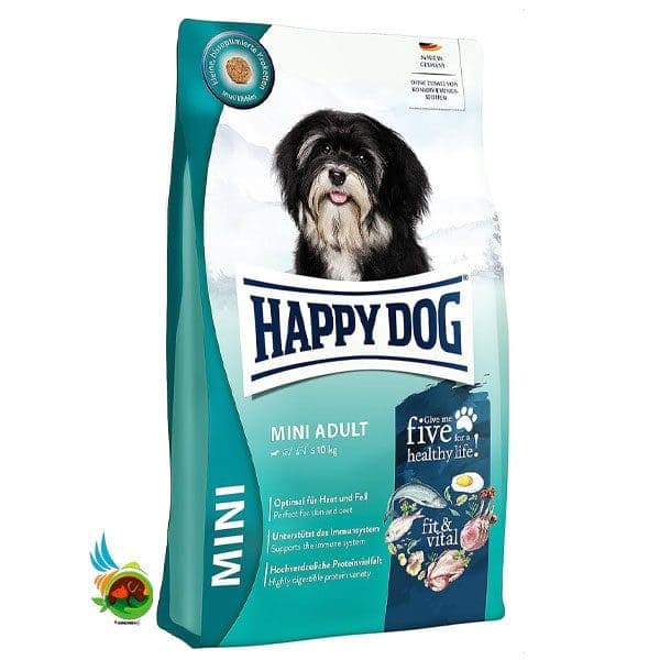 غذای خشک سوپر پرمیوم سگ بالغ نژاد کوچک هپی داگ Happy dog mini adult وزن 10 کیلوگرم — تصویر ۳