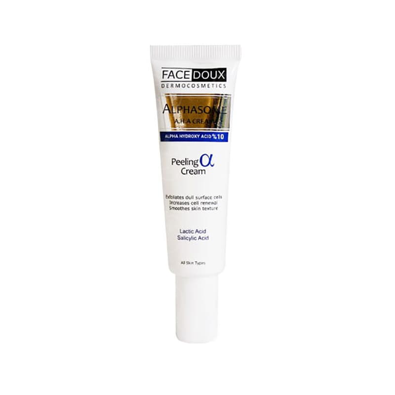 کرم لایه‌بردار حاوی AHA 10% فیس دوکس / Face Doux مناسب برای لایه‌برداری، روشن‌کنندگی و بهبود بافت پوست حجم 40 میلی‌لیتر