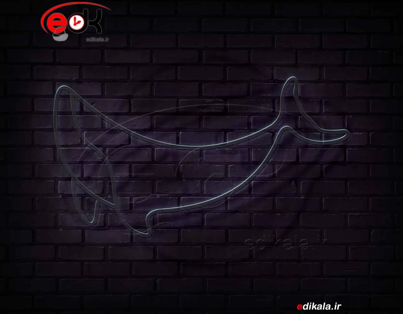 تابلو نئون طرح نهنگ شماره 9 در ابعاد مختلف + آداپتور + فایل کورل لایه باز — تصویر ۳
