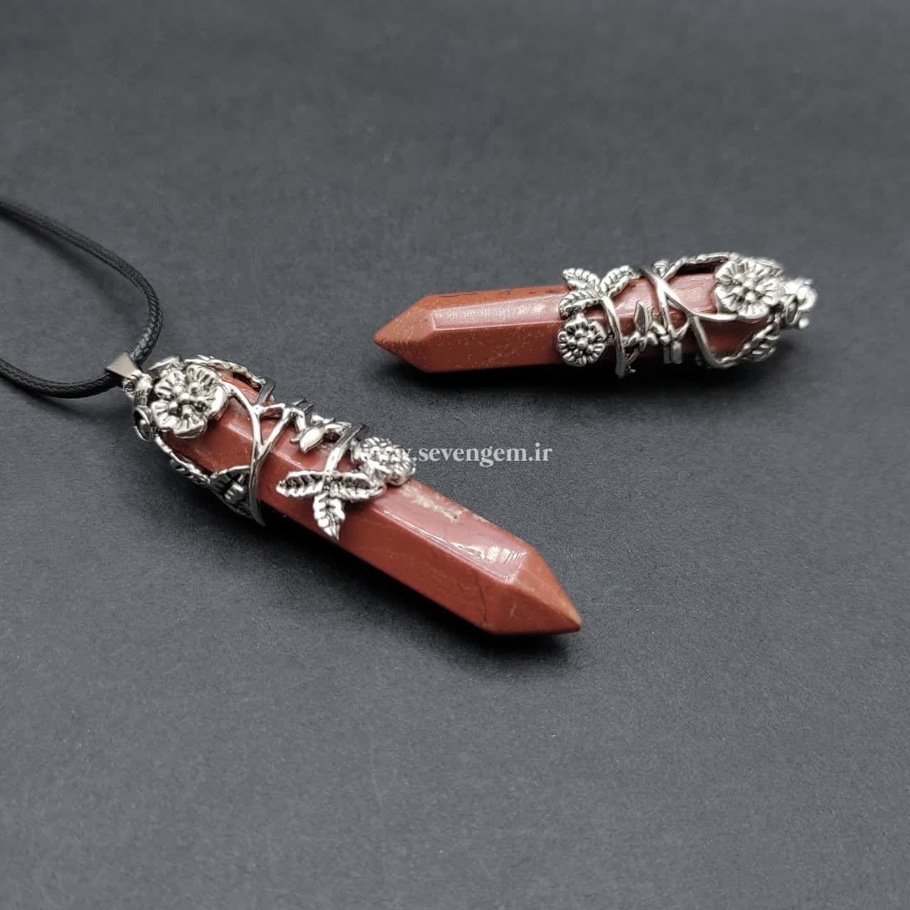 گردنبند سنگ جاسپر سرخ (کدA781)