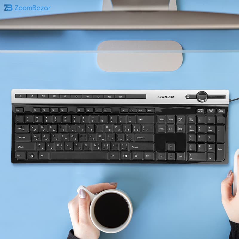 کیبورد گرین مدل GK-503، سوییچ ممبران، Full-Size — تصویر ۴