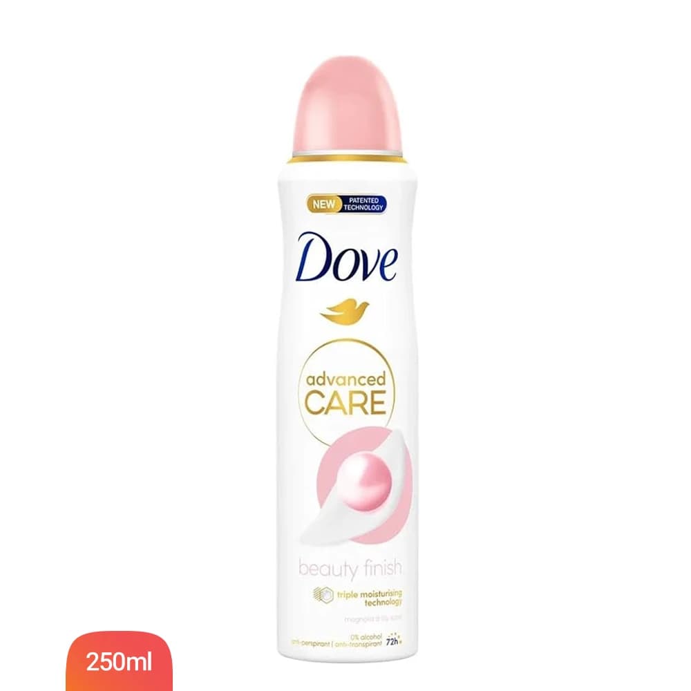 اسپری دئودورانت زنانه داو انگلیس(UK) مدل beauty finish حجم 250 میلی‌لیتر