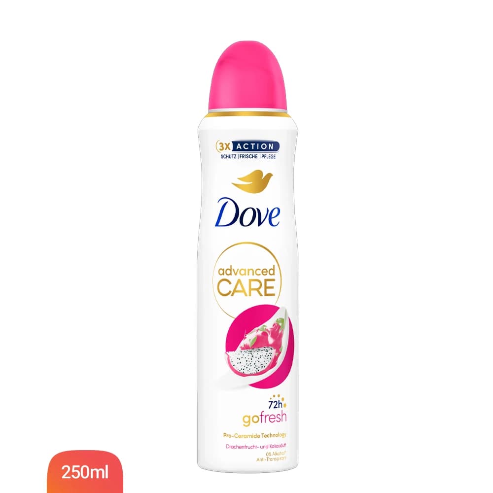 اسپری دئودورانت زنانه داو انگلیس(UK) مدل go fresh رایحه دراگون فروت و کرم نارگیل حجم 250 میلی‌لیتر — تصویر ۲