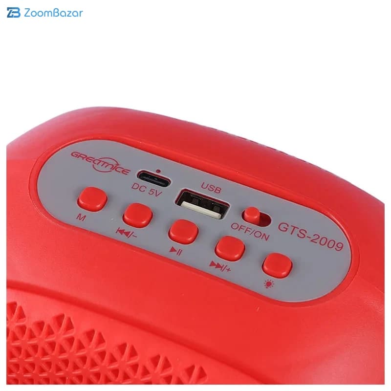 اسپیکر بلوتوثی گریت نایس مدل GTS-2009 + میکروفون — تصویر ۱۲