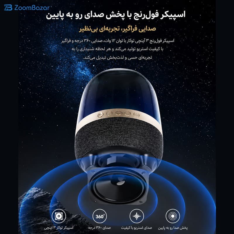 اسپیکر بلوتوثی قابل حمل برودو مدل BTS 2447 — تصویر ۸