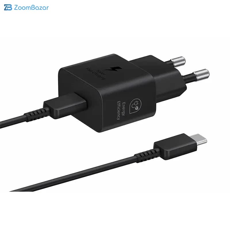 شارژر سامسونگ 25 وات 2 پین مدل EP-T2510 | اصلی به همراه کابل Type-C مشکی — تصویر ۶