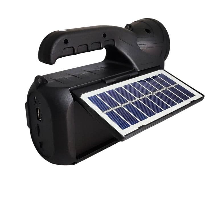 اسپیکر بلوتوثی چندکاره GTS-2068 با چراغ قوه و شارژ خورشیدی — تصویر ۶