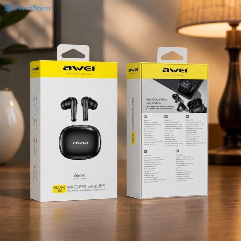 هندزفری بلوتوثی اوی مدل T92 ANC PRO 6-MIC — تصویر ۹